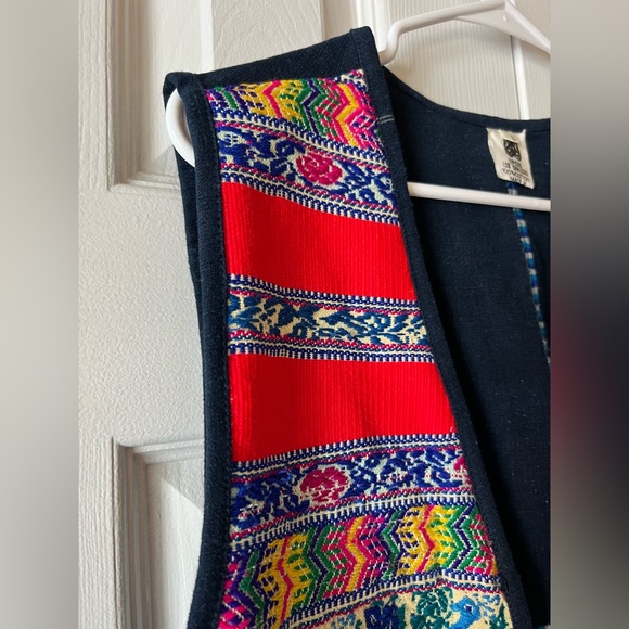 Floral Embroidered Waistcoat Purple Pink Blue Green Multicolored Vest Size Large - Picture 9 of 14